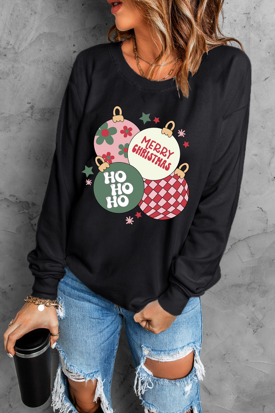 Christmas Ornaments Black Sweatshirt