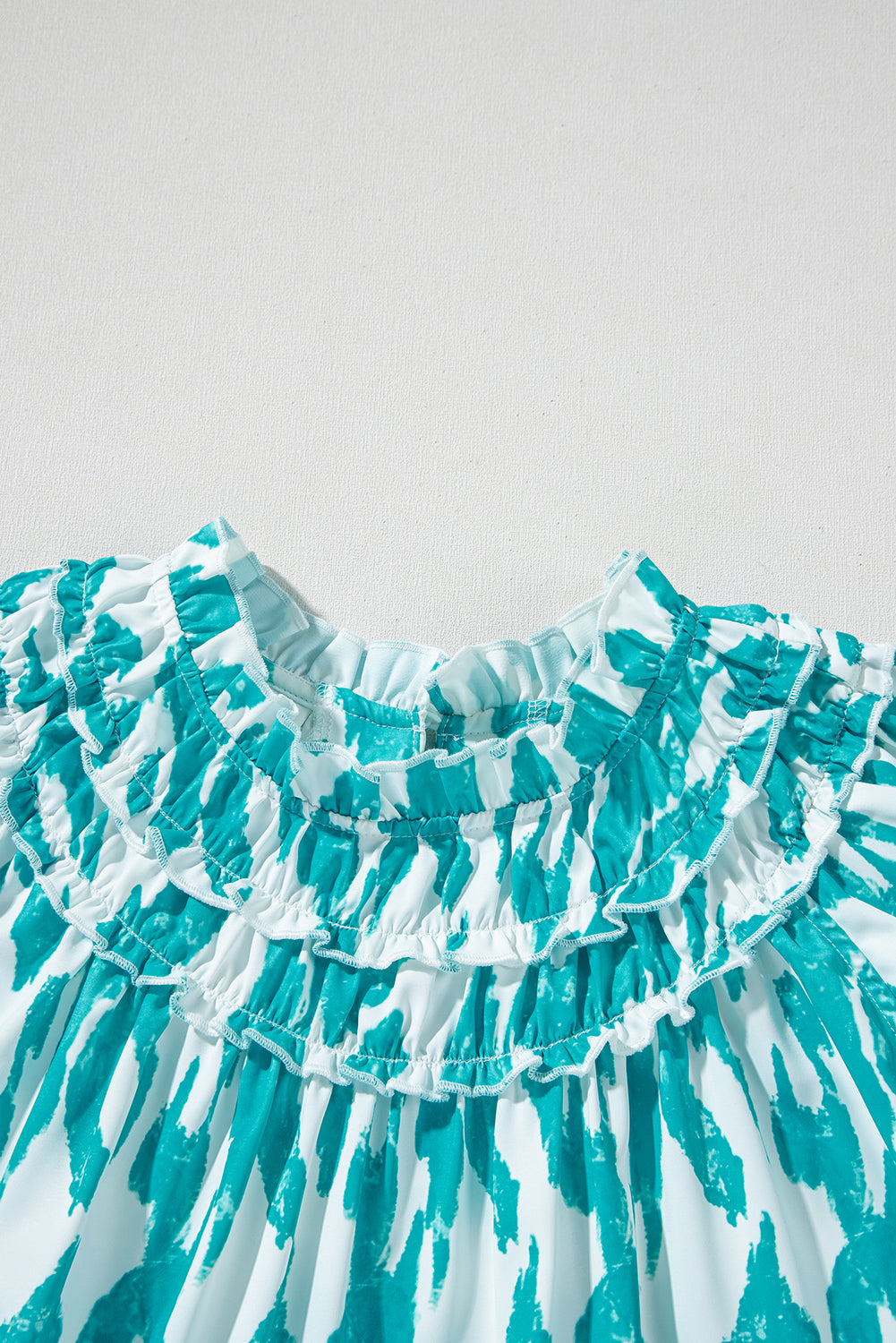 Lindsey Abstract Teal Blouse