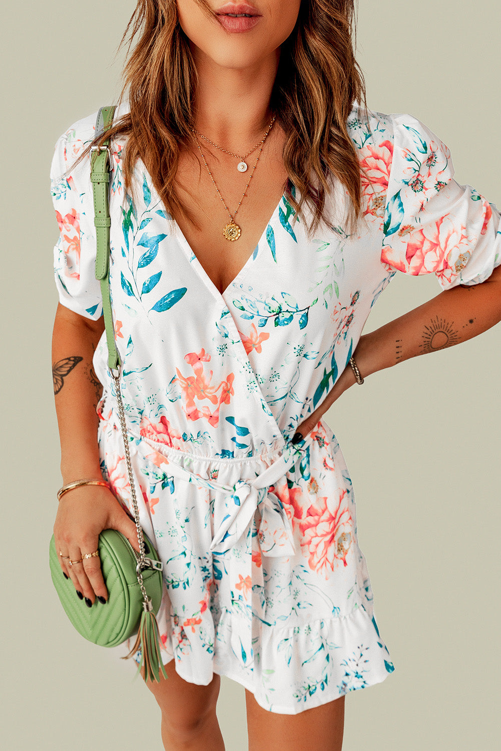 Whitney Multicolor Floral Romper - Klazzi Fashion Boutique