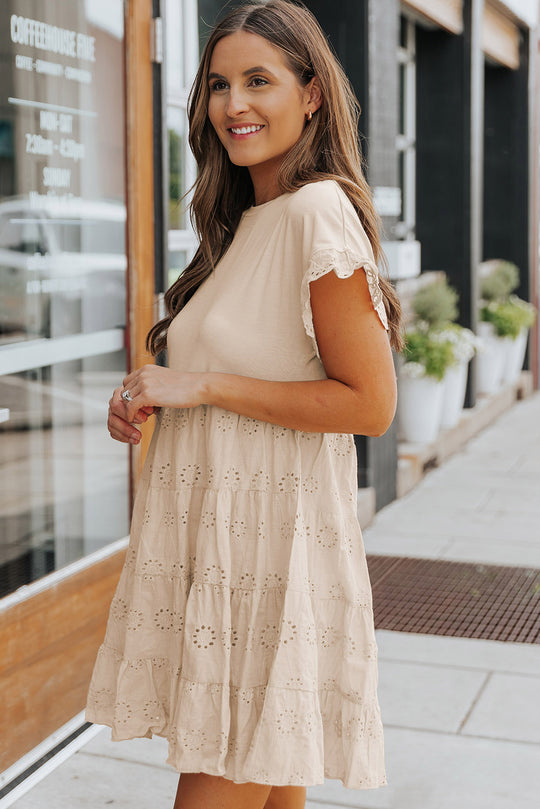 Khaki Tiered Short Dress