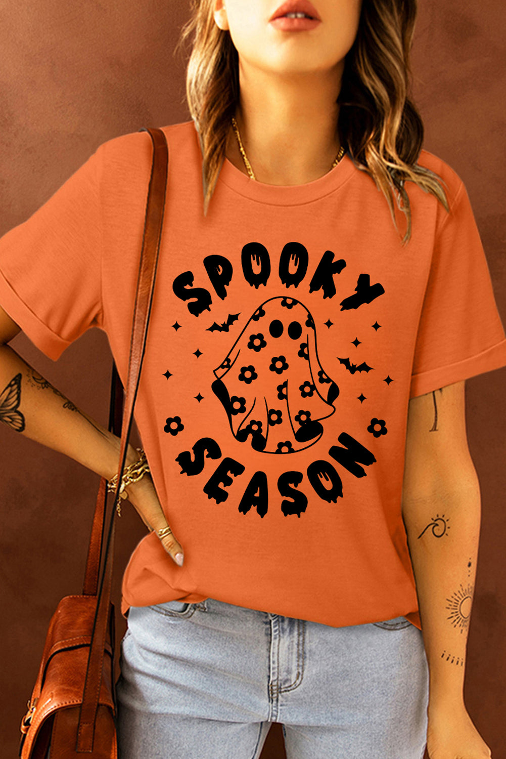 Ghost "SPOOKY SEASON" Orange Halloween T-Shirt