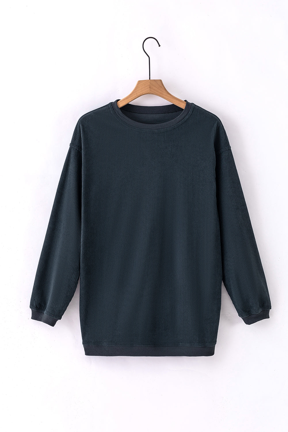 Slouchy Ribbed Corduroy Oversized Sweatshirt