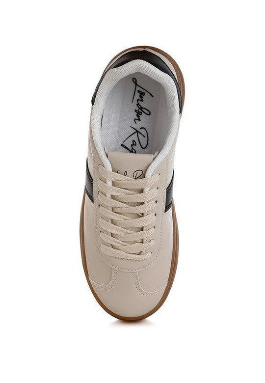 Leather Knockout Lace-Up Sneakers