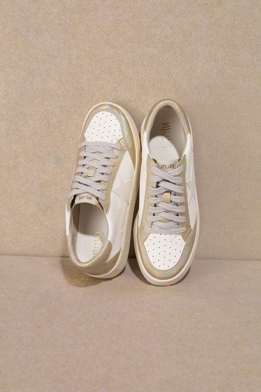 Gold Metallic Star Sneakers