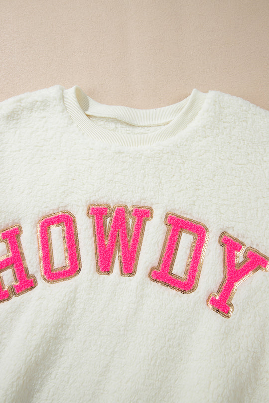 Western Sherpa "HOWDY" Slouchy Sweatshirt