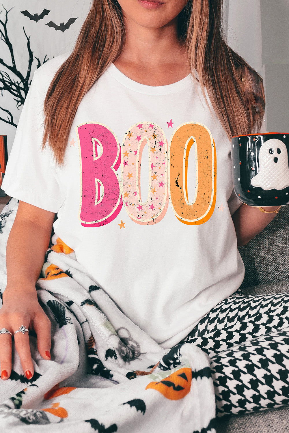  Halloween "BOO" Graphic T-shirt