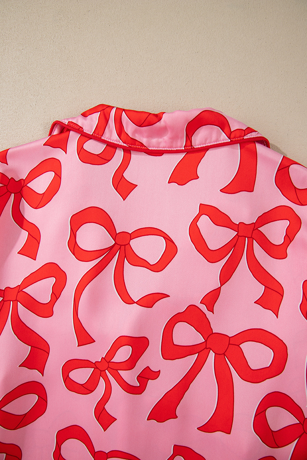 Red Bows 2 Piece Long Sleeve Pajama Pant Set