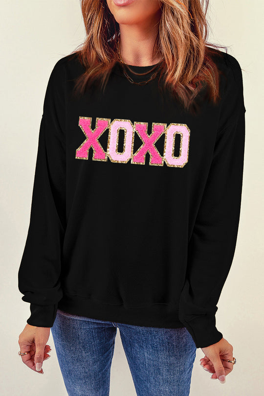 Glitter Chenille XOXO Valentines Sweatshirt