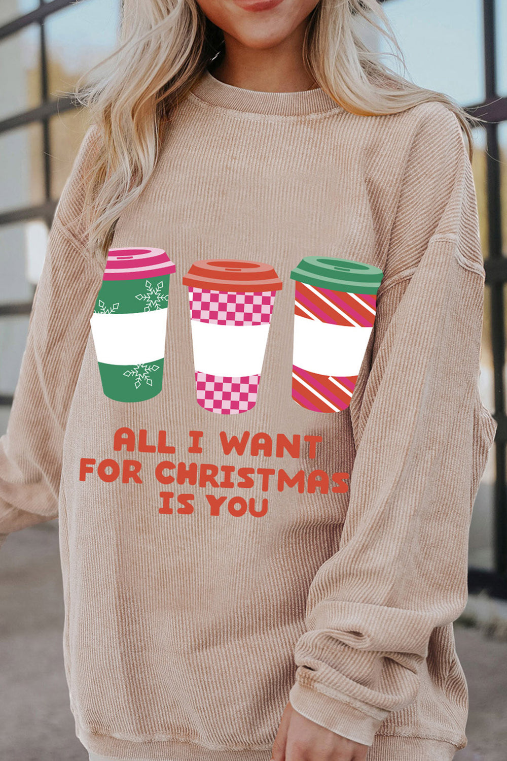 Tan "All I Want For Christmas Is You" Sweatshirt