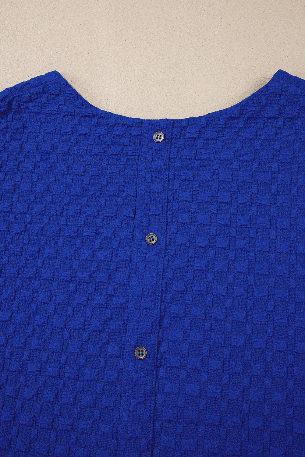 Paula Jacquard Royal Blue Tee and Short Set