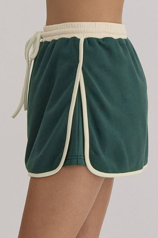  Loose Pullover and Lace-up Waist Skort Set