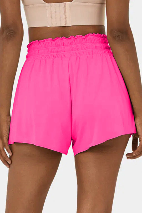 Hot Pink Petal Wrap Swim Shorts