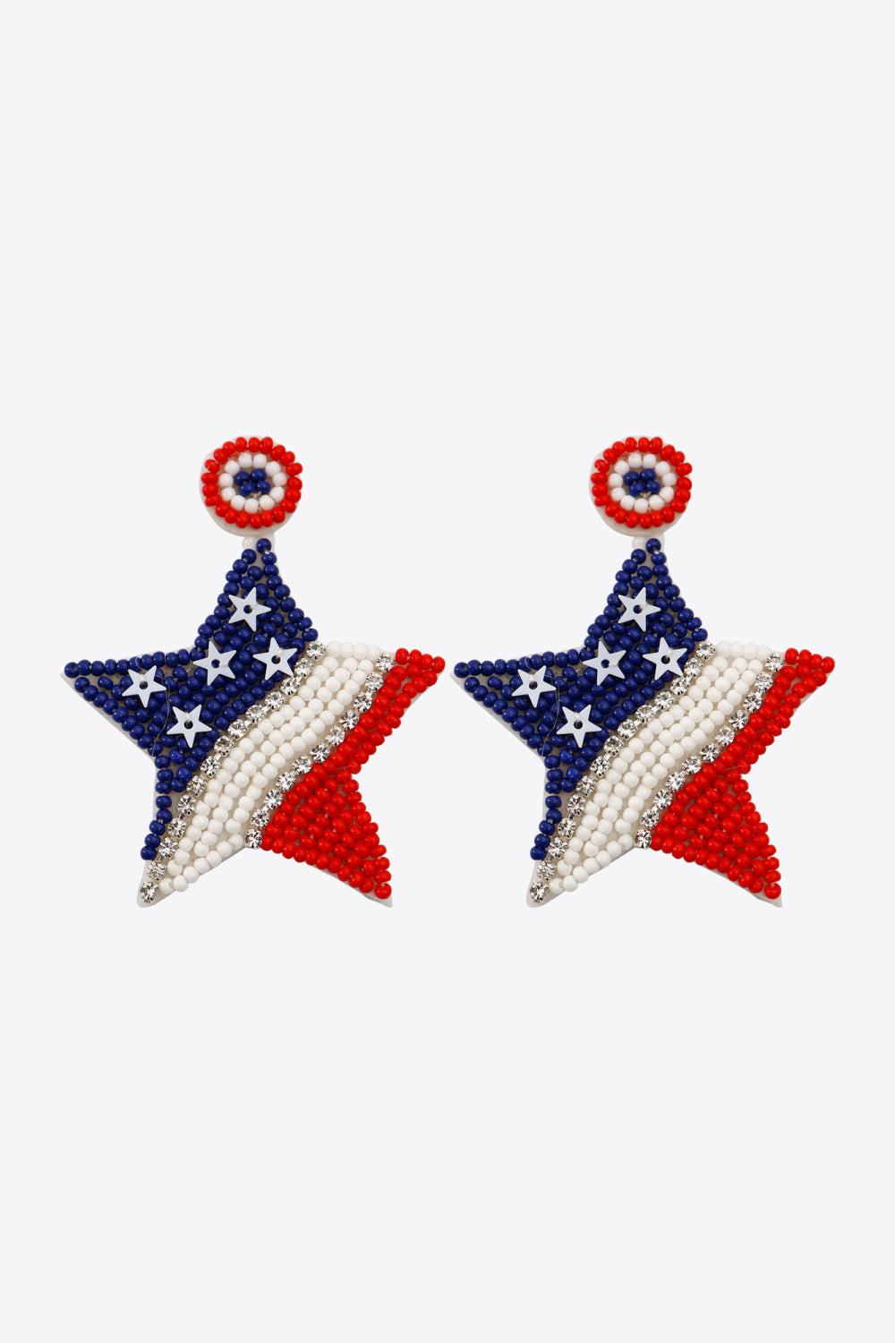 Star US Flag Beaded  Earrings