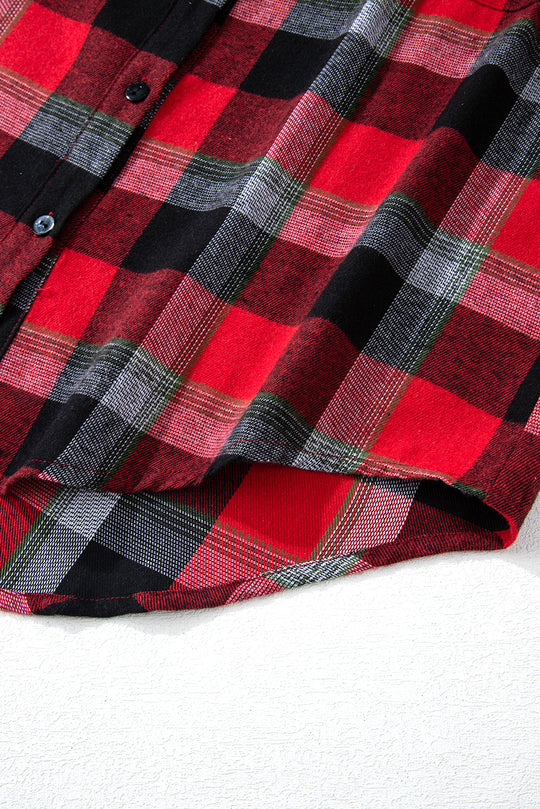 Checkered Red Plaid Pattern Pants Lounge Set