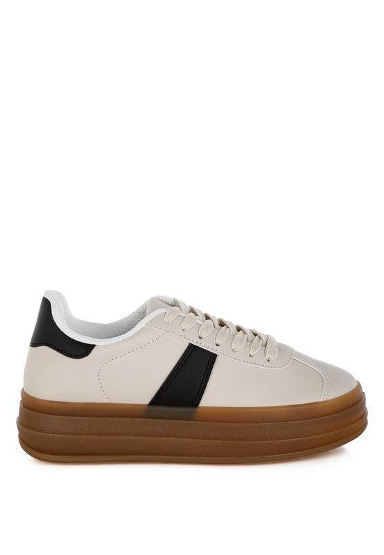 Leather Knockout Lace-Up Sneakers