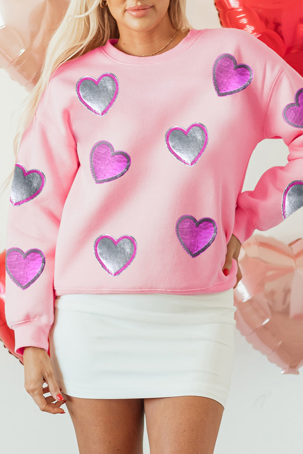 Pink Valentines Hearts Sweatshirt