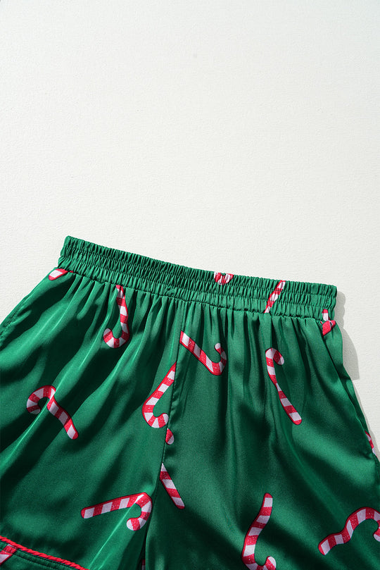 Christmas Candy Cane Shorts Set Pajamas