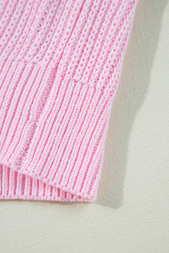 Pink Pop "Merry & Bright" Waffle Knit Sweater