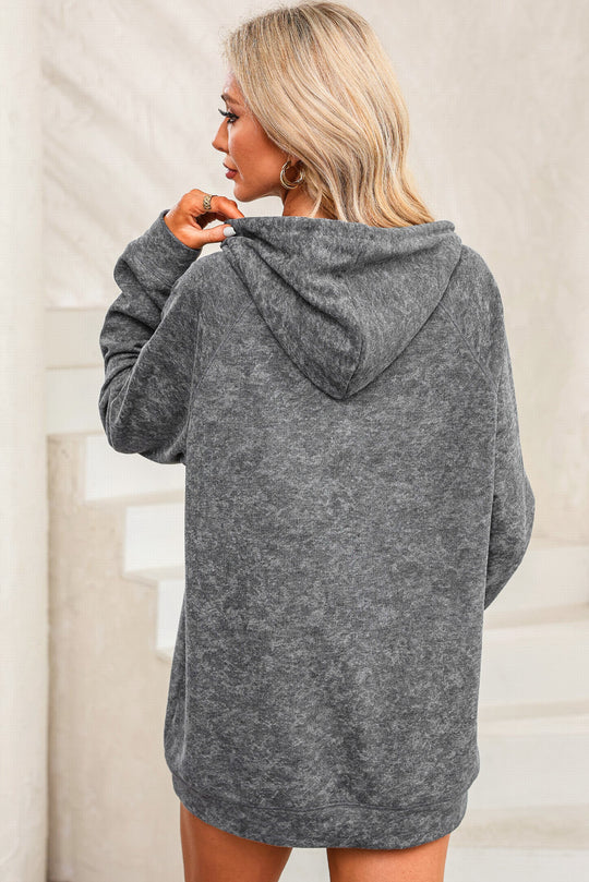 Drawstring Mineral Wash Pullover Hoodie