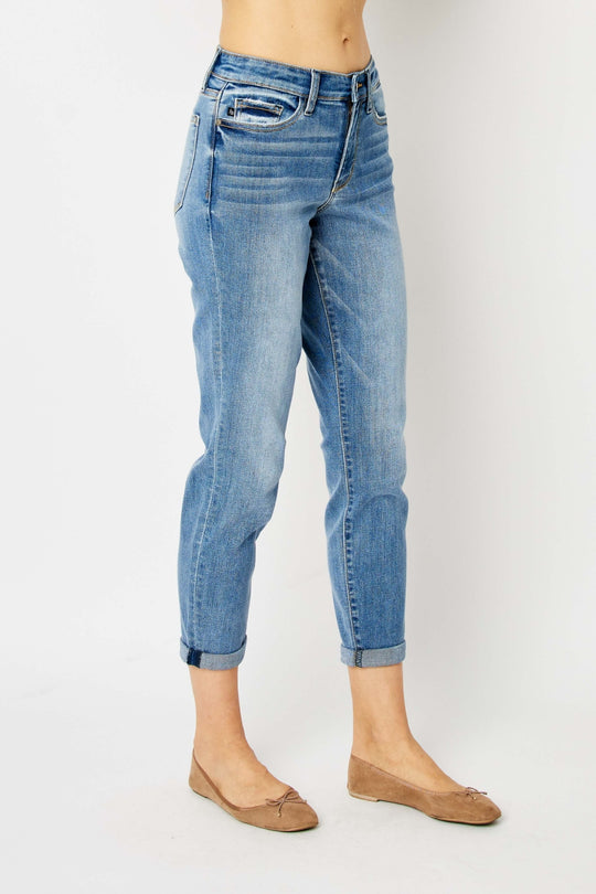 Jennifer -Judy Blue Cuffed Slim Jeans