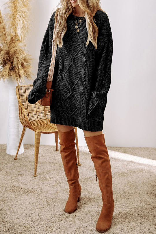 Cassidy Knit Loose Fit Sweater Dress - Klazzi Fashion Boutique