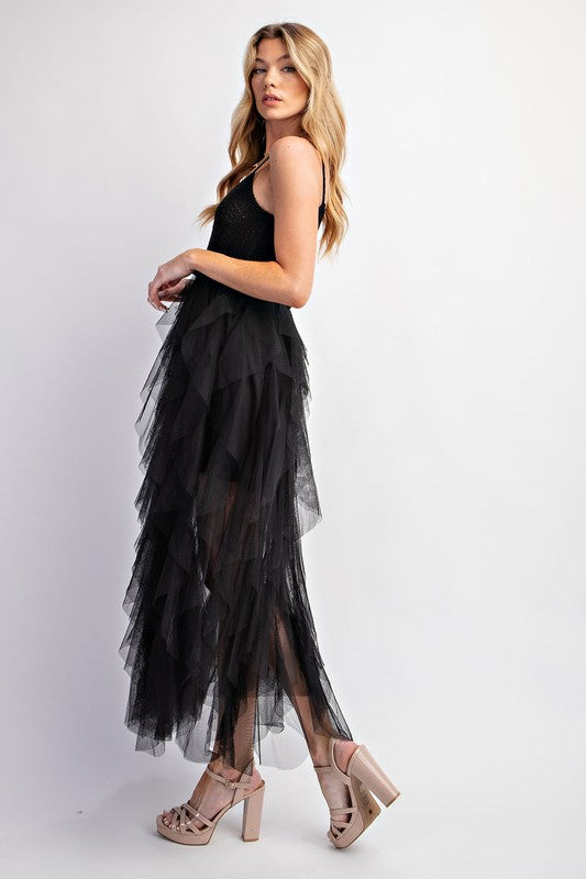 FABULOUS MIDI CROCHET TULLE DRESS