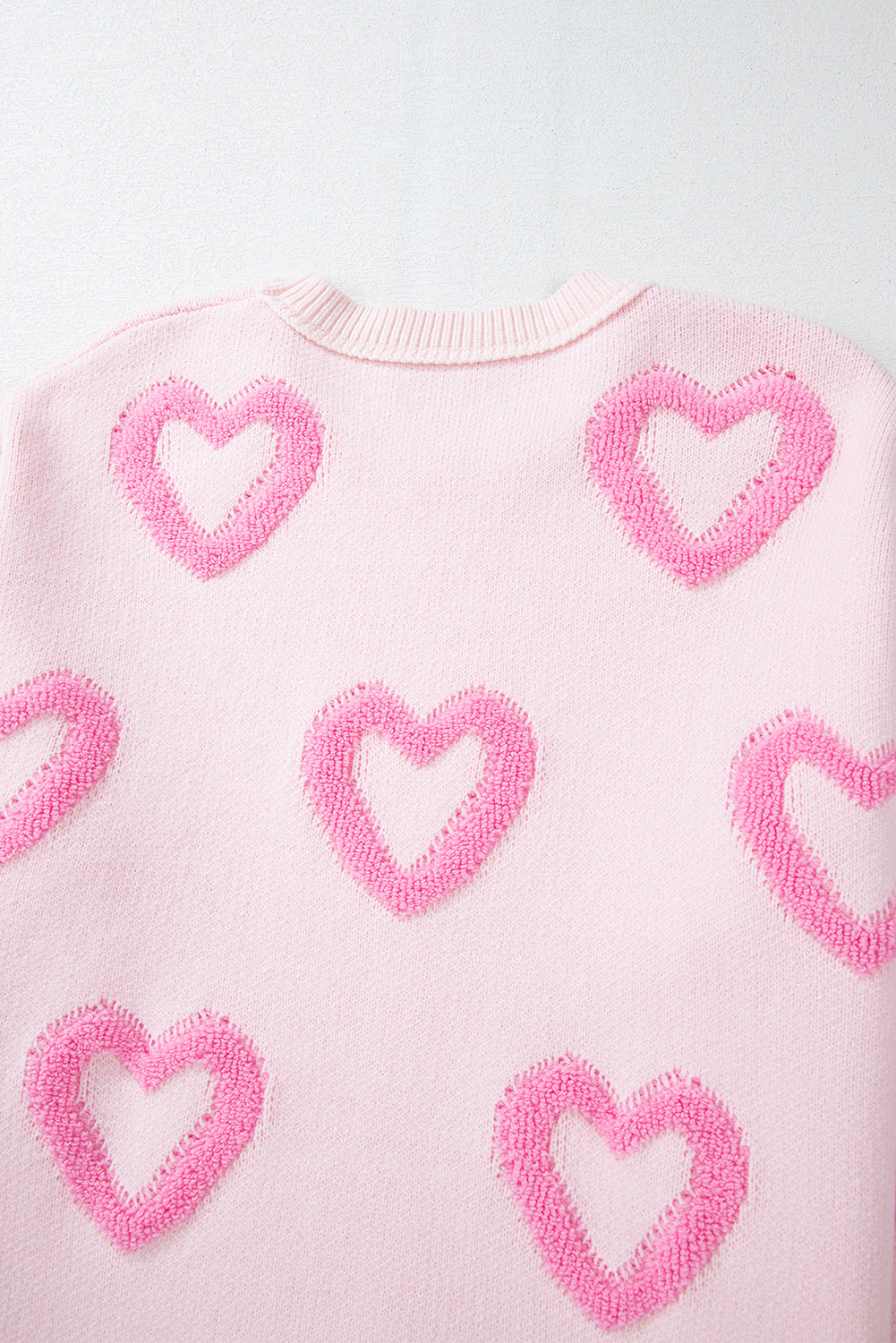 Pink Heart Baggy Sweater