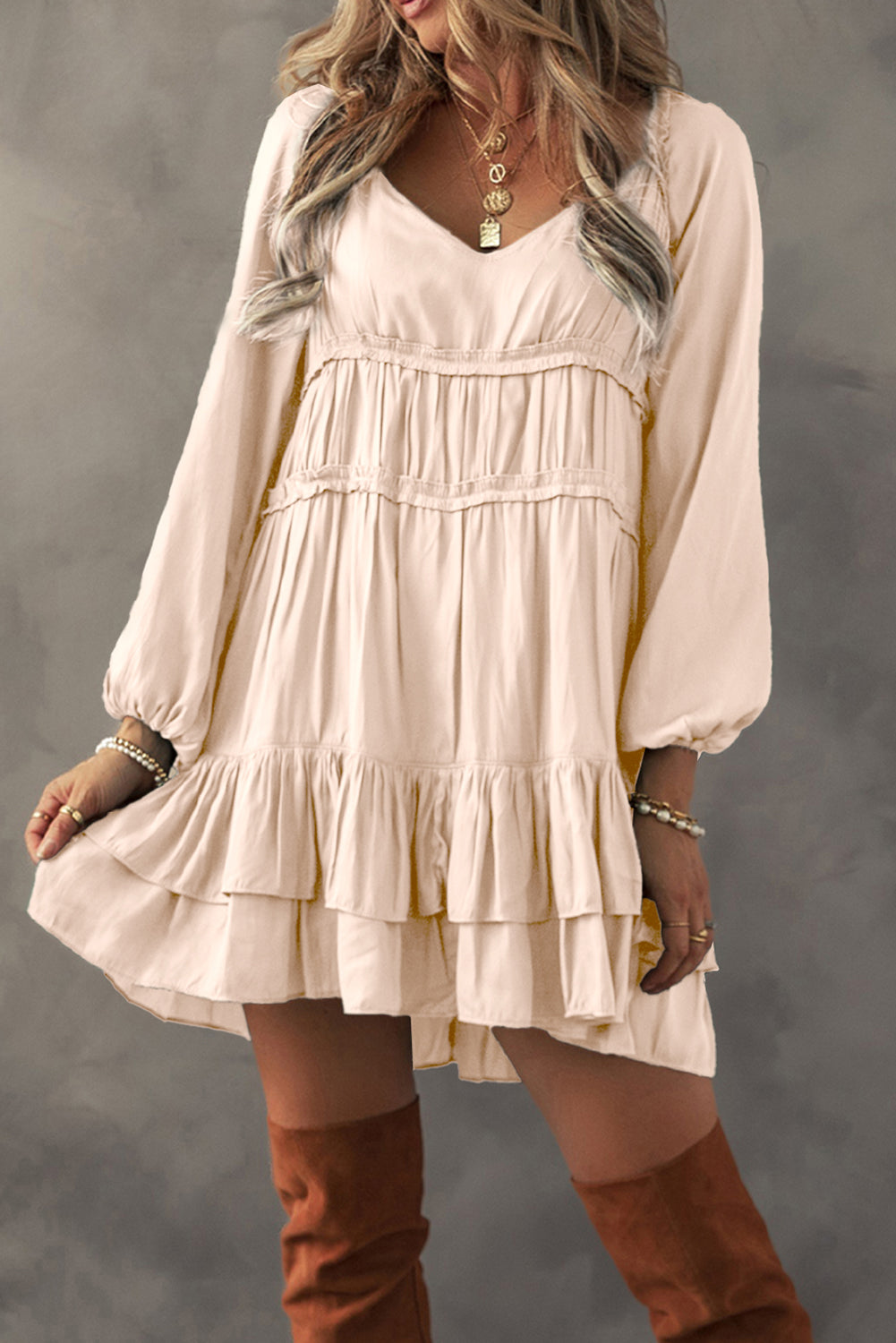 Lydia Ruffled Tiered Loose Mini Dress