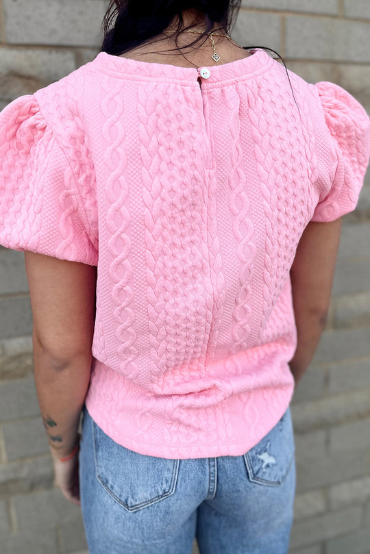 Amber Pink Puff Sleeve Shirt