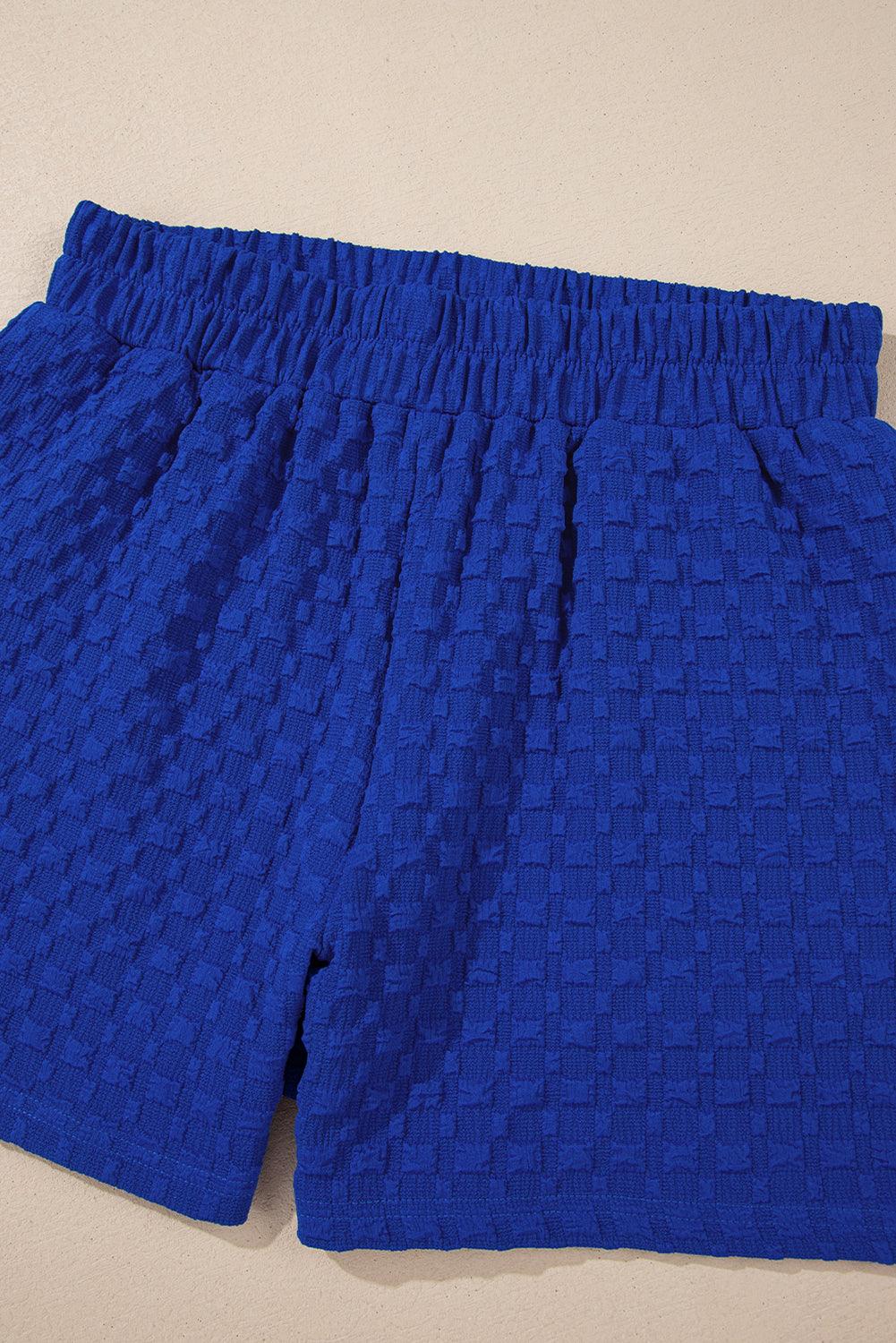 Paula Jacquard Royal Blue Tee and Short Set