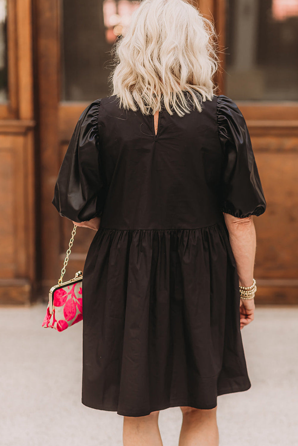  Plus Size Black Swing Dress