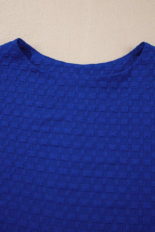 Paula Jacquard Royal Blue Tee and Short Set