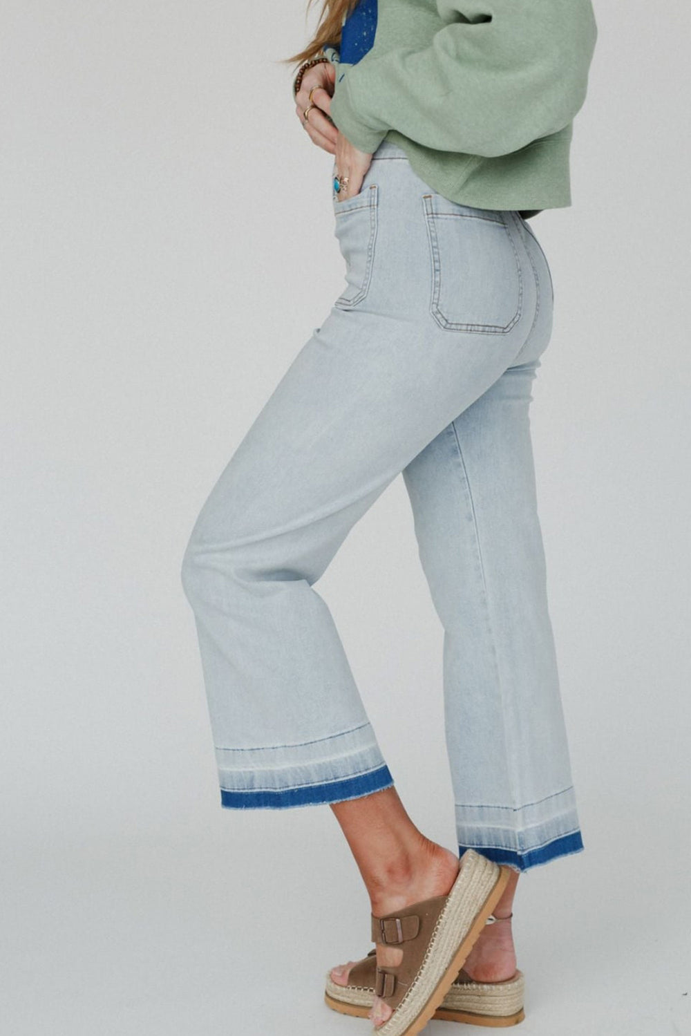 Edgy Acid Wash Cropped Denim Jeans