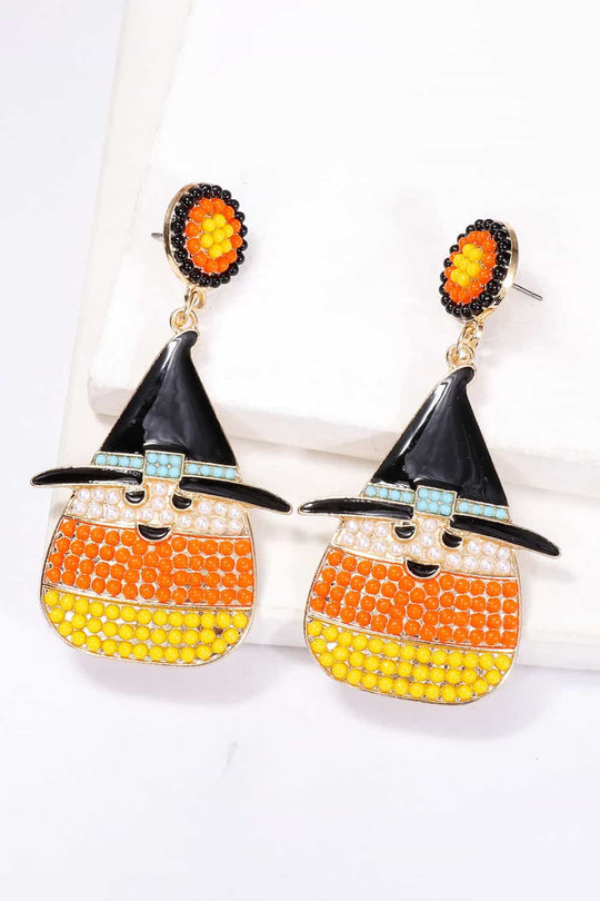 Halloween Witch Hat Pearl Earrings