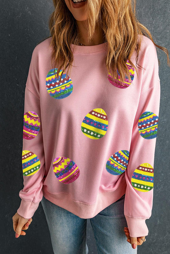 Sassy Eater Egg Sequin Sweatshirt