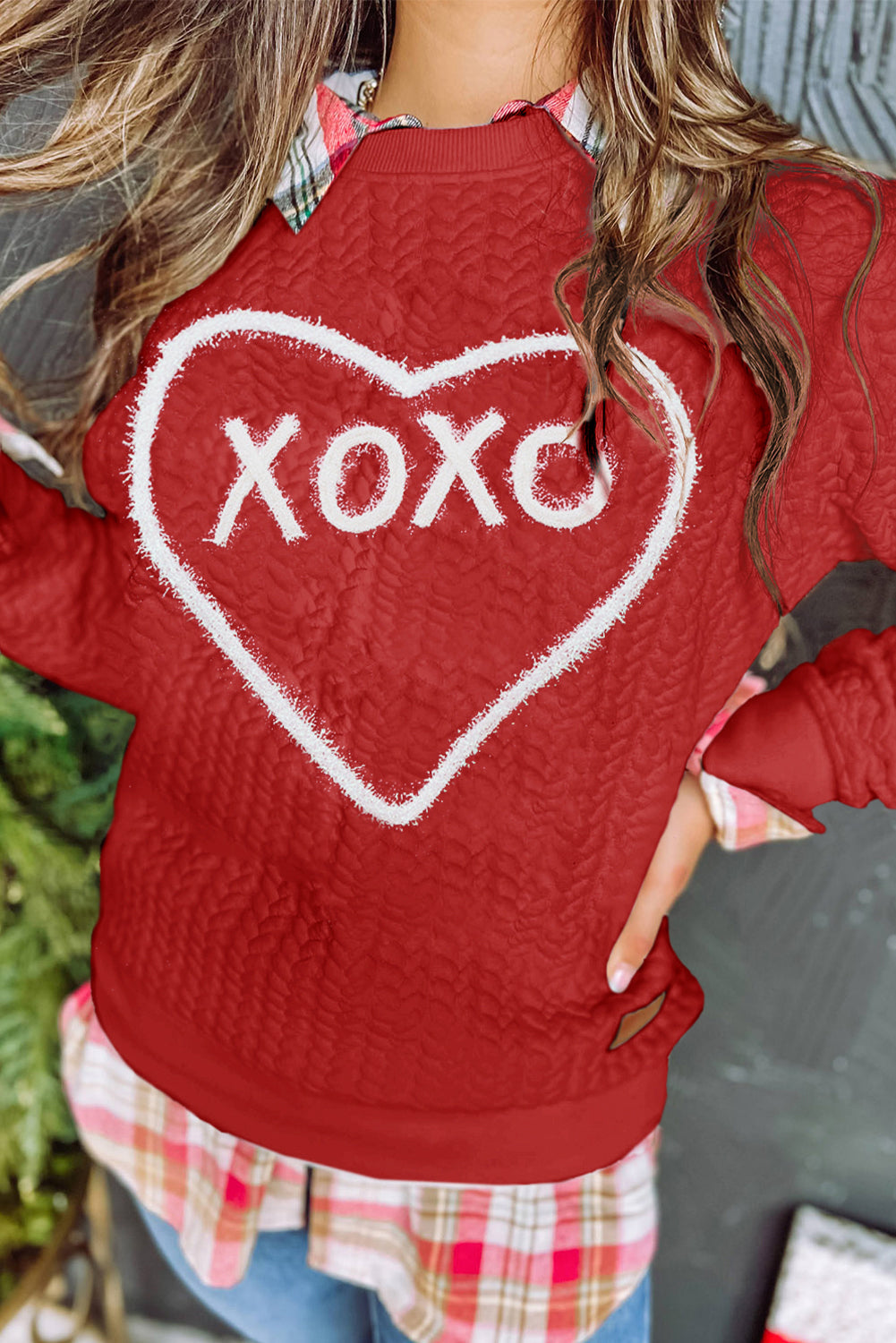 Love Heart XOXO Chenille Sweatshirt