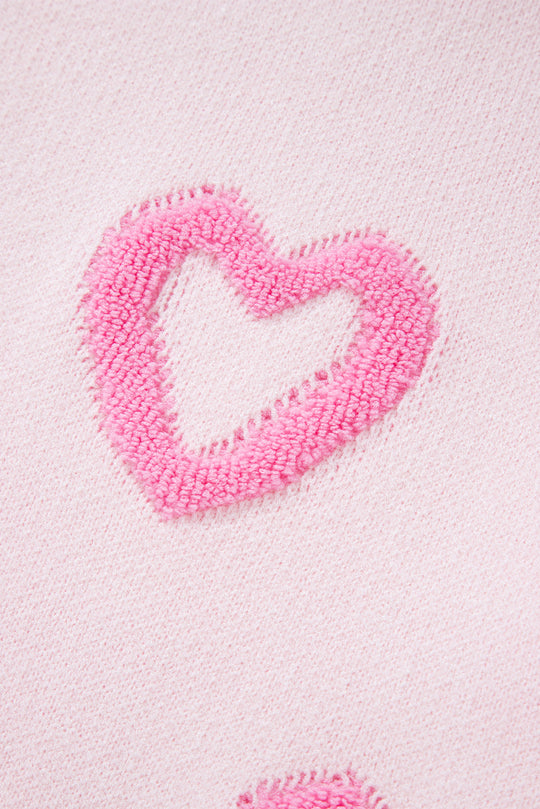 Pink Heart Baggy Sweater