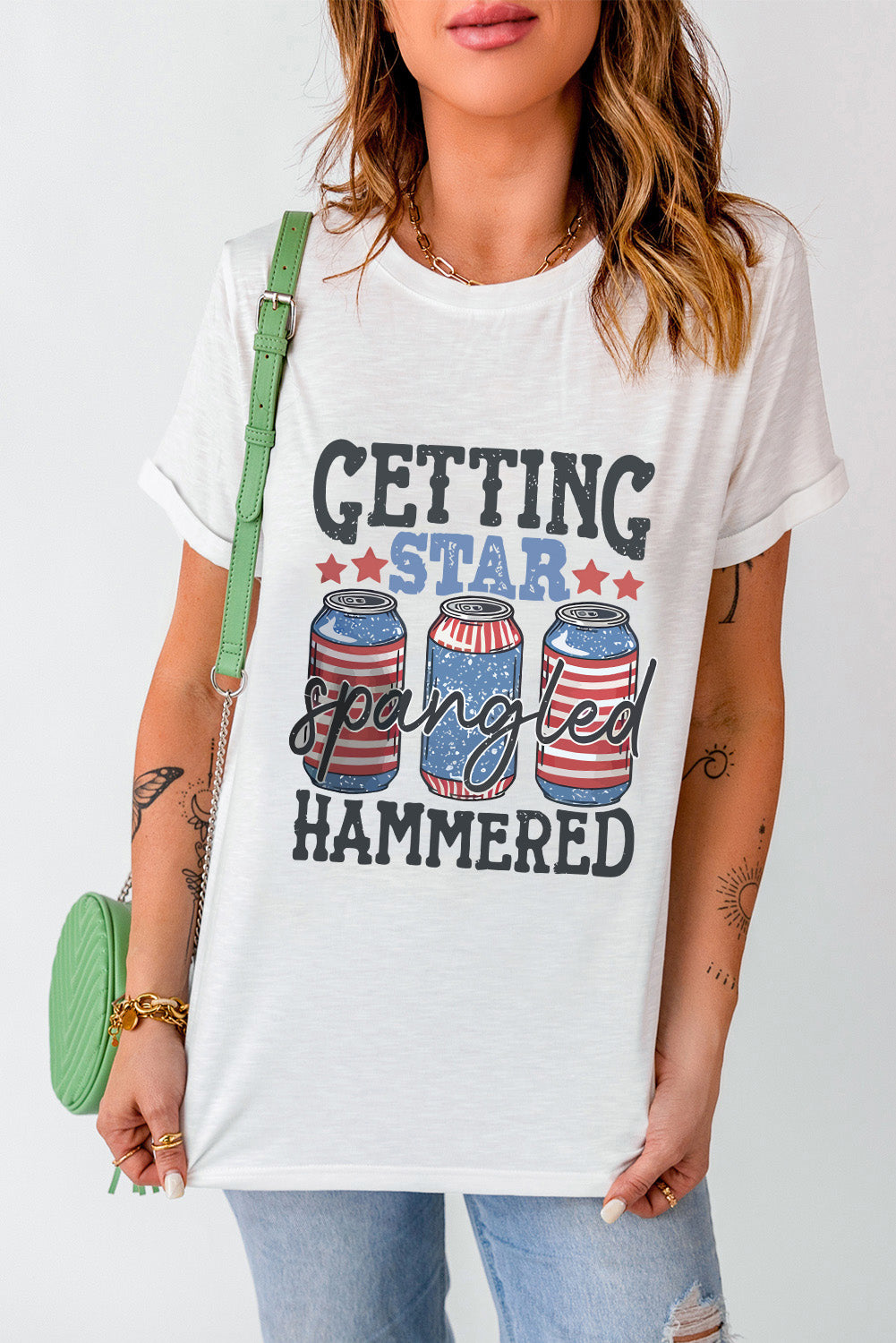 Star, Spangled, and Hammered Graphic T Shirt