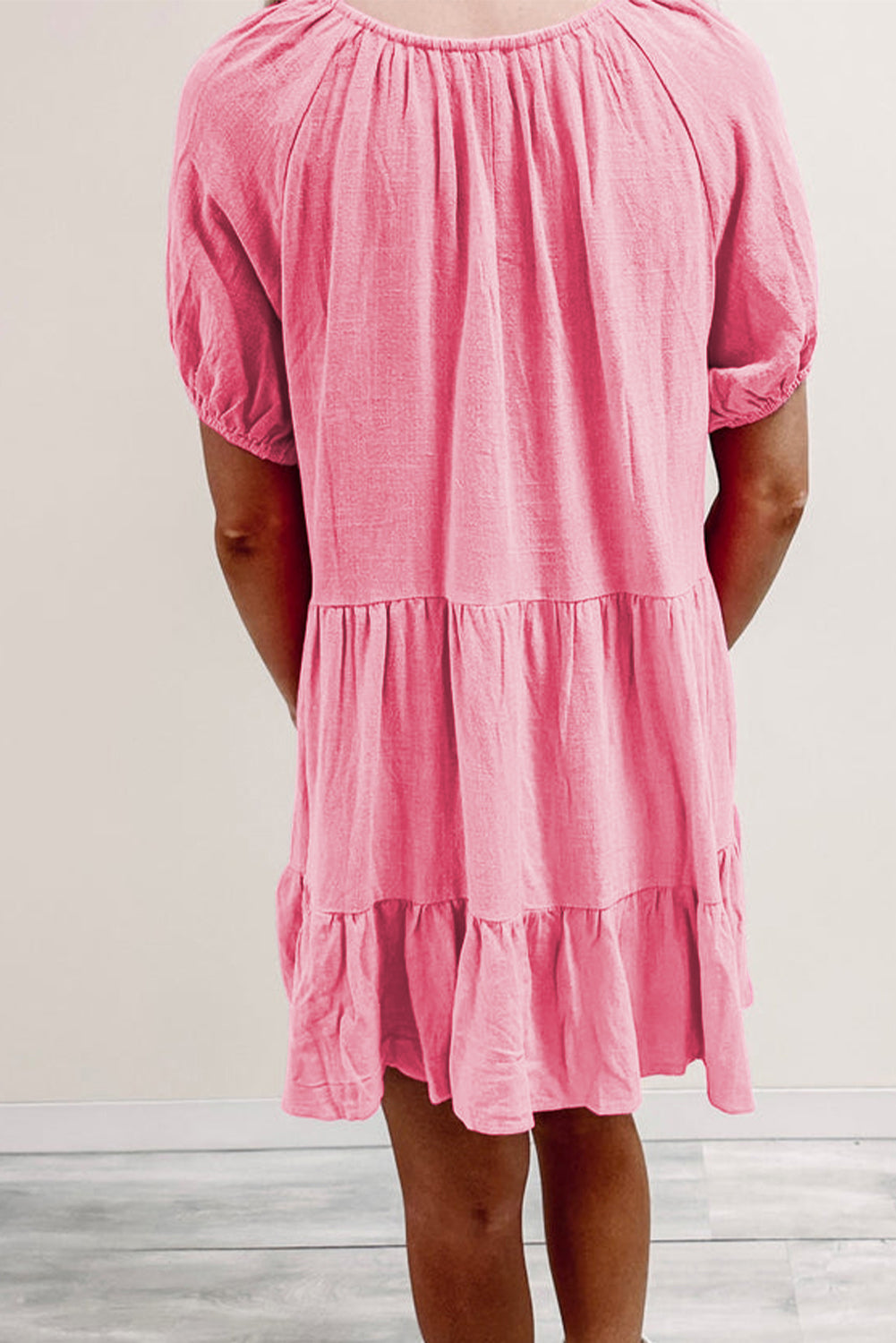 Pretty Pink Tiered Swing Dress