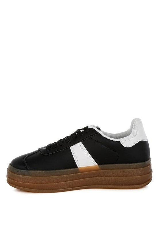 Leather Knockout Lace-Up Sneakers