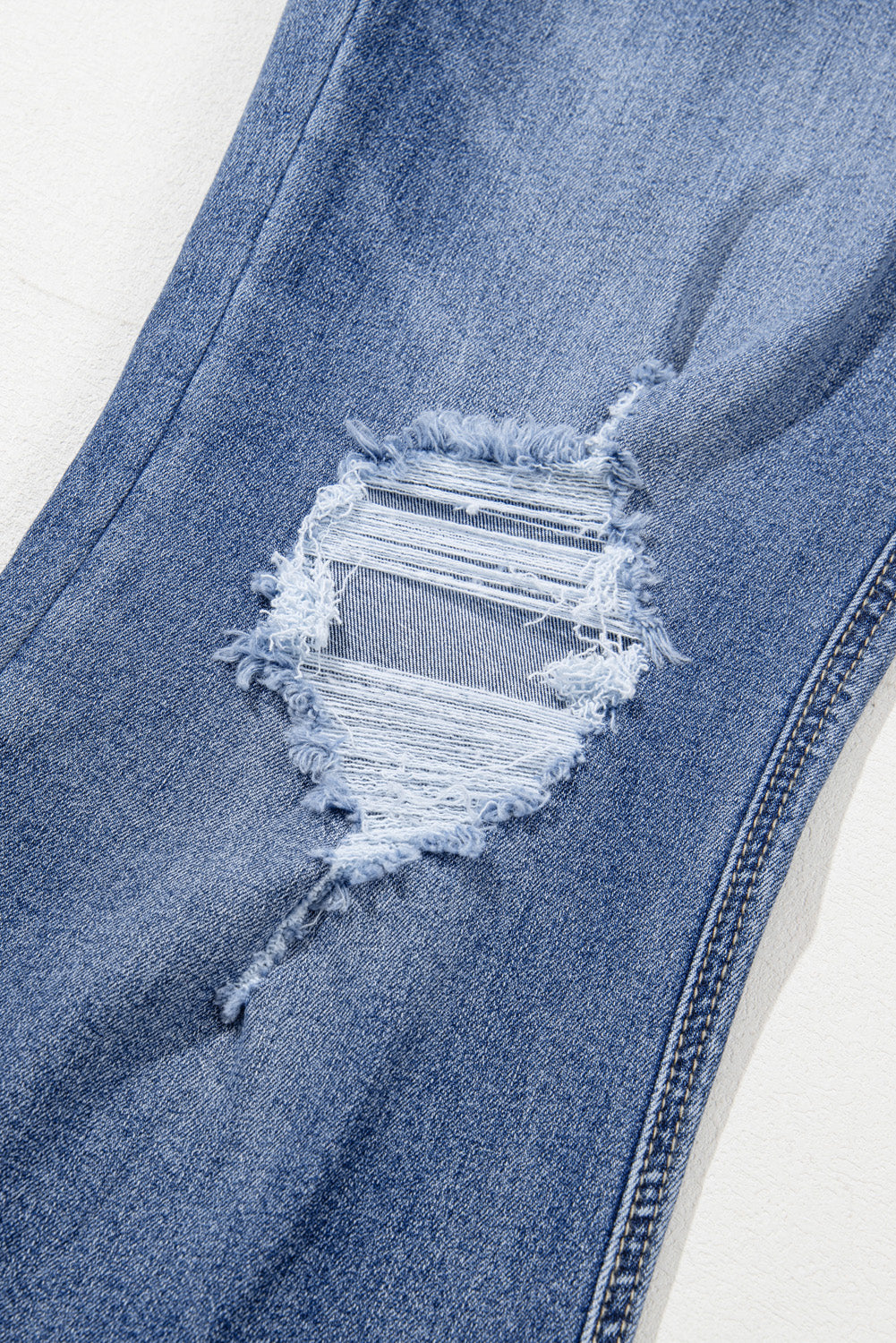 Ripped Distressed Flared Denim Jeans