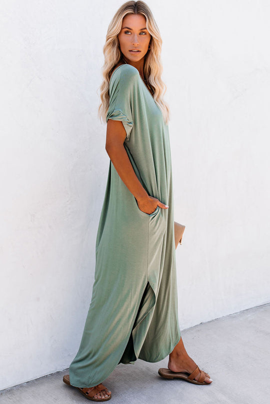 Women Splits Maxi T-shirt Dress - Klazzi Fashion Boutique