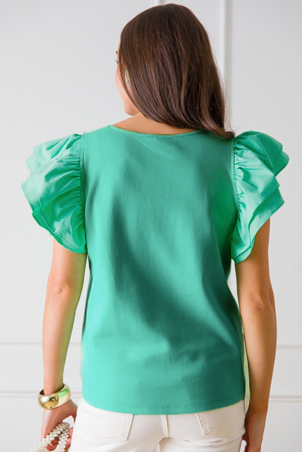 Mint Green Butterfly Sleeve Top