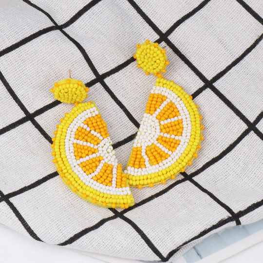  Lemon Zest Beaded Earrings