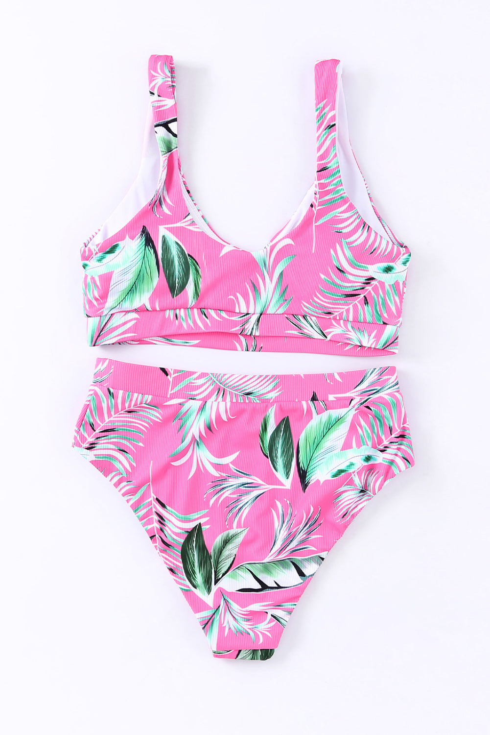 Tropical Pink High Waist Bikini - Klazzi Fashion Boutique