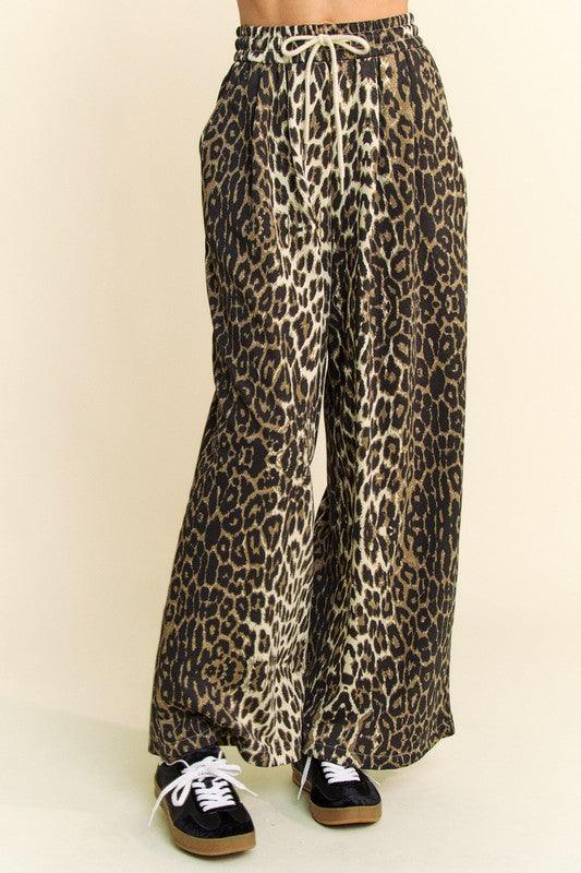 Leopard Wide Leg Pants