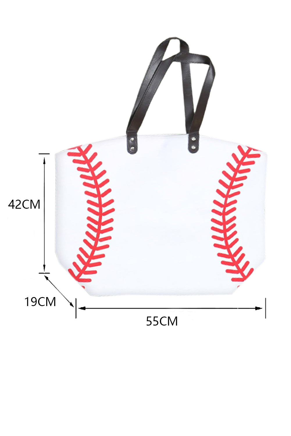 White Baseball Canvas Large Tote Bag