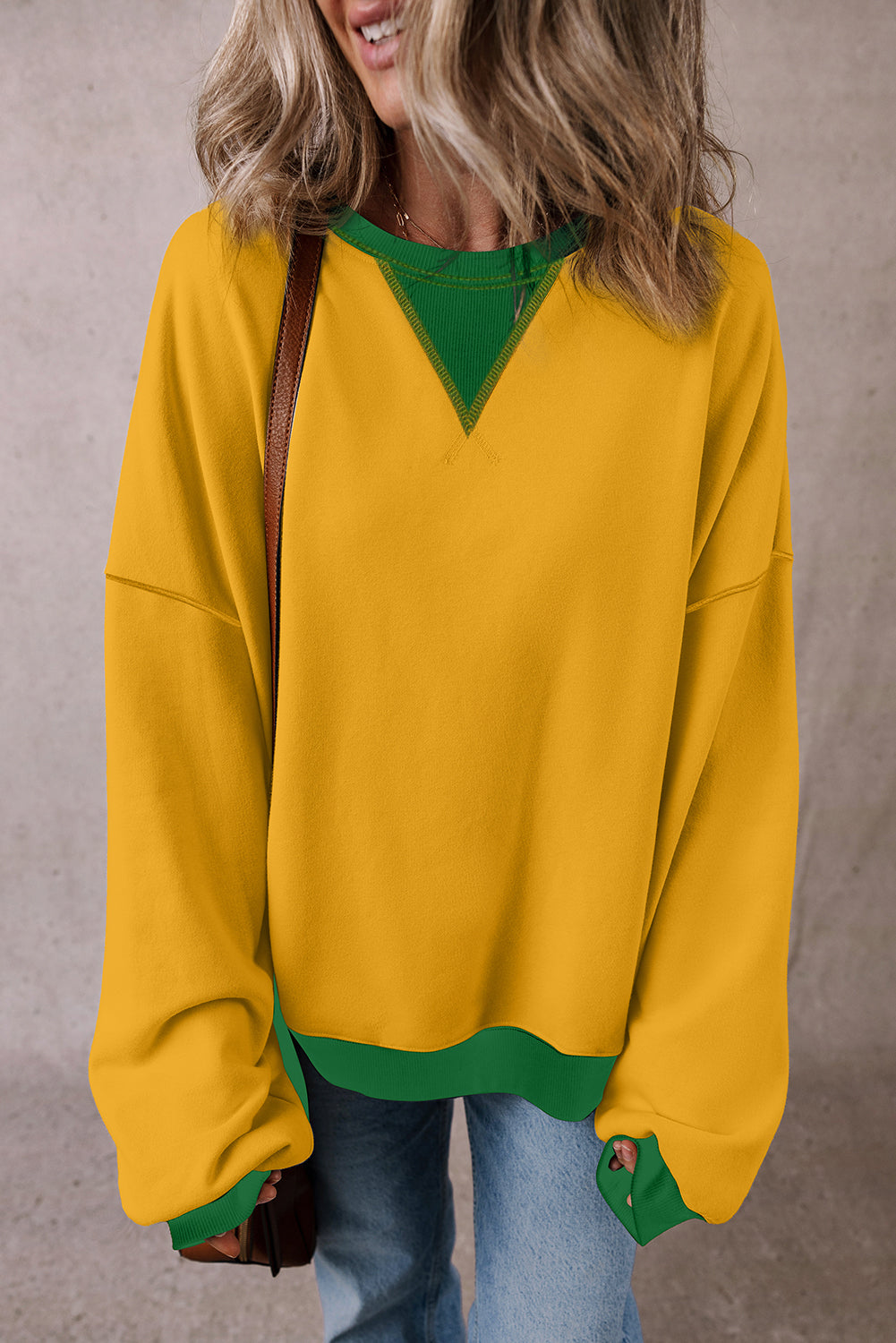 Mustard Oversized Drop Shoulder Sweatshirt