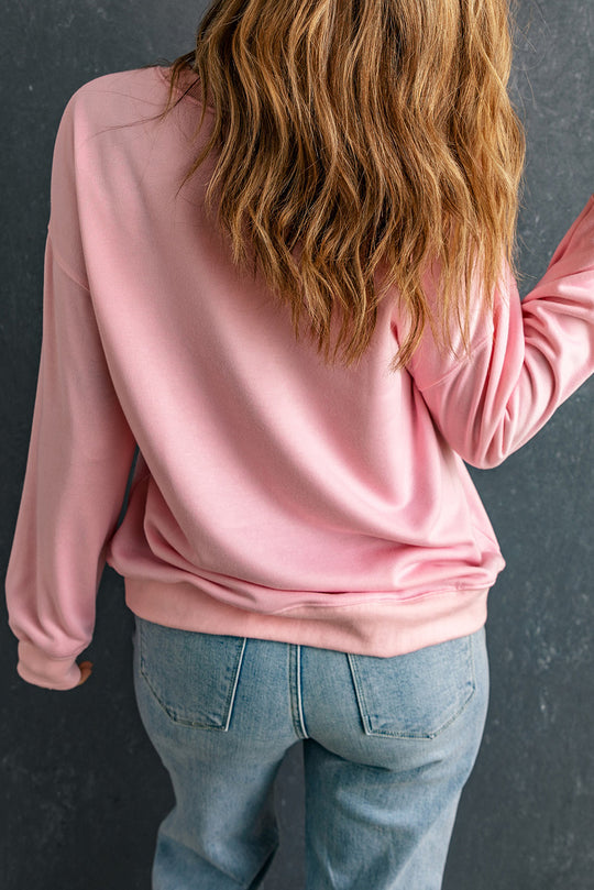 Pink and Red Leopard Bowknot Sweatshirt