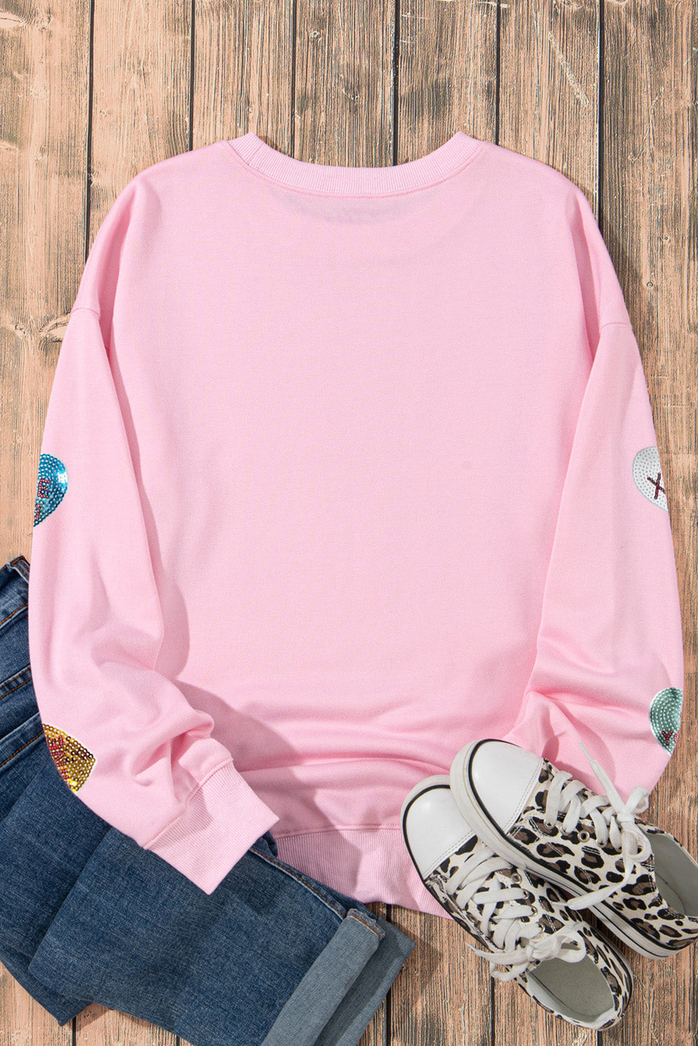 Sequin Love Hearts Valentines Sweatshirt